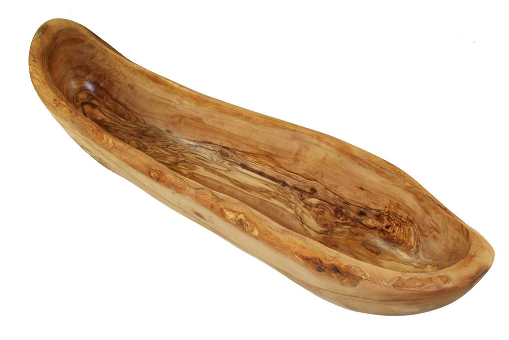 Brotschale aus Olivenholz 40 - 45 cm rustikaler Rand