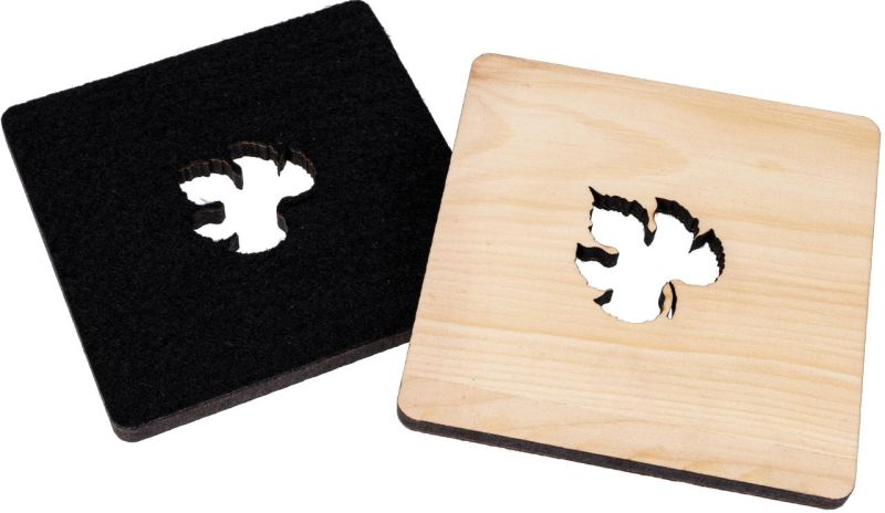 Untersetzer-Set Holz&Filz "Weinblatt"