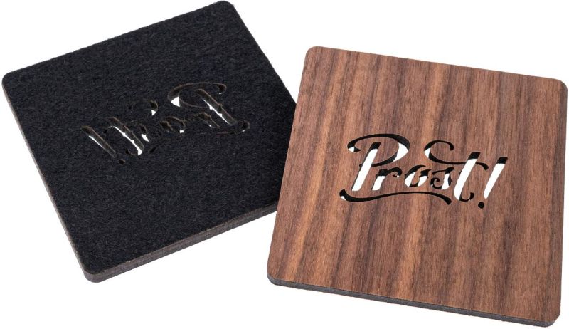 Untersetzer-Set Holz&Filz "Prost"
