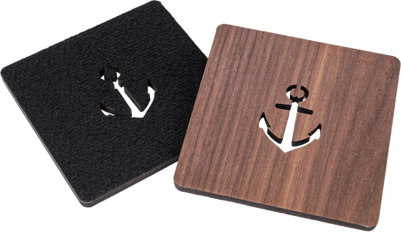 Untersetzer Set Holz&Filz "Anker"