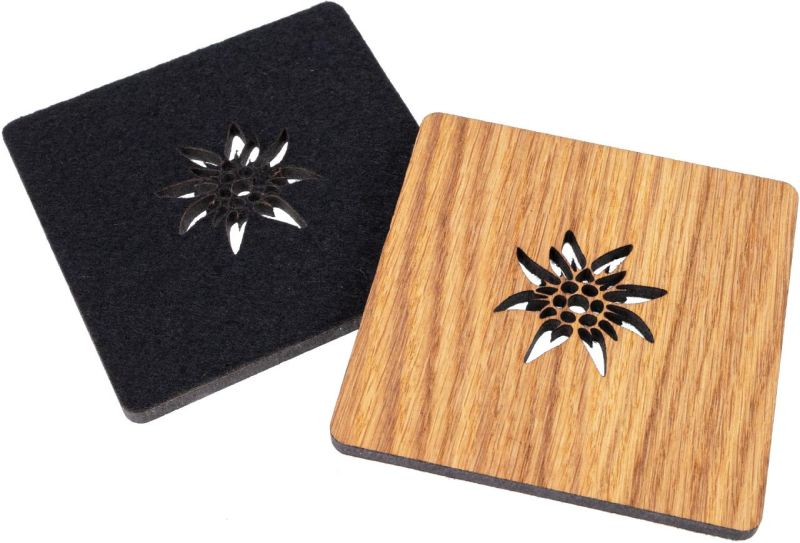 Untersetzer-Set Holz&Filz "Edelweiss"