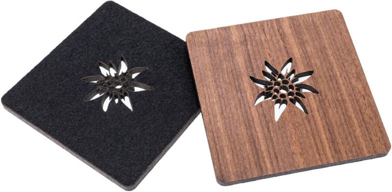 Untersetzer-Set Holz&Filz "Edelweiss"