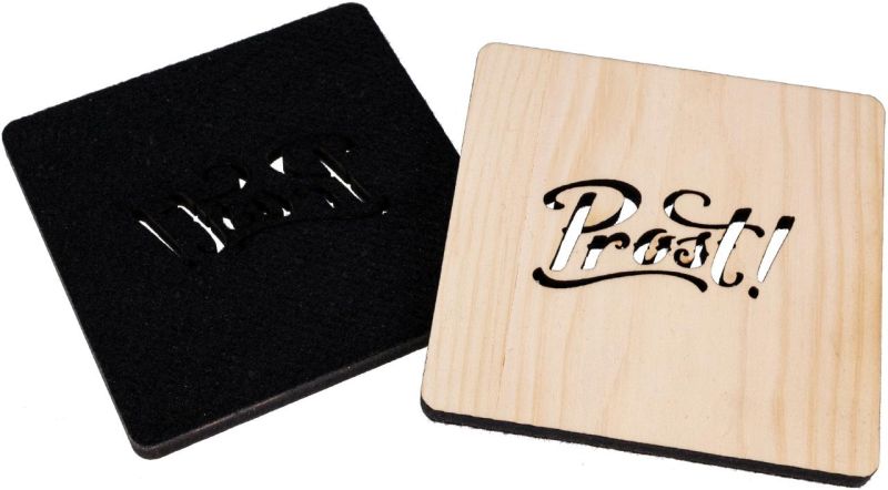 Untersetzer-Set Holz&Filz "Prost"