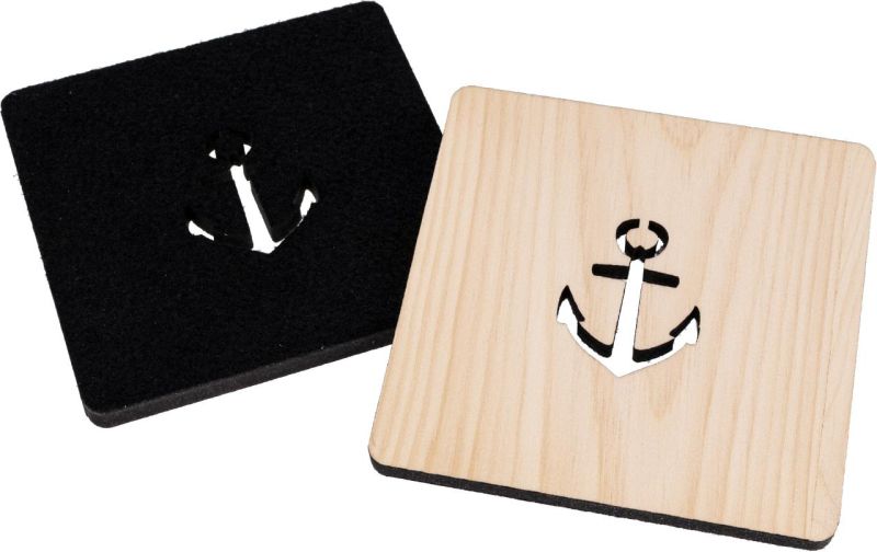 Untersetzer Set Holz&Filz "Anker"