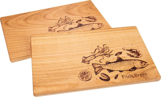 Schneidebrett Kirschbaum "Fischen"