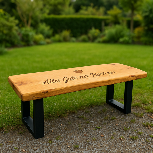Holzbank Sitzbank personalisierbar