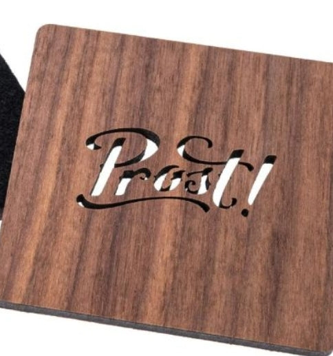 Untersetzer-Set Holz&Filz "Prost"