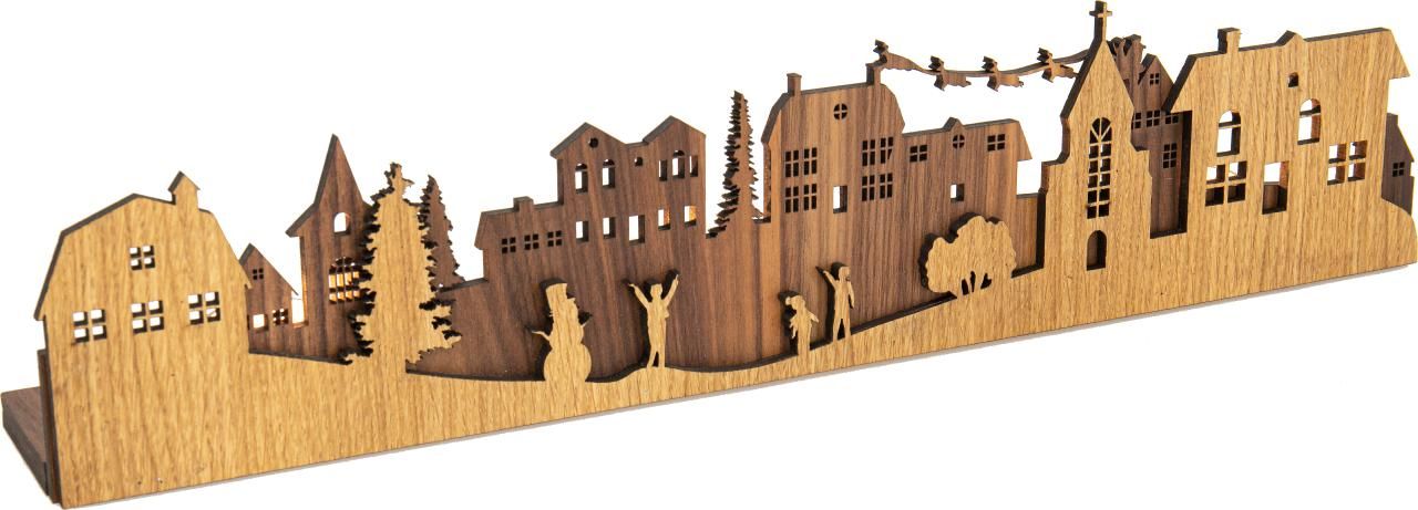 Weihnachtsdorf - Adventskranz- Fensterbild