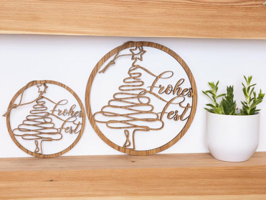 Weihnachtsdeko 3er Set Fensterdekoration, Frohe Weihnachten Schild