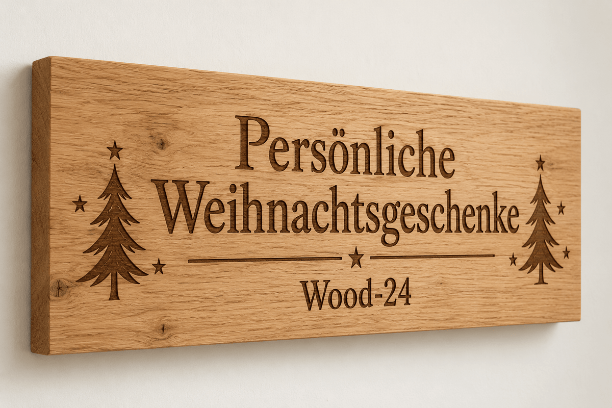 Geschenkewerkstatt – Weihnachtliches Marktschild – Produktansicht mit Beispielgestaltung