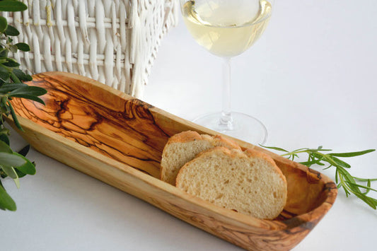 Baguetteschale aus Olivenholz