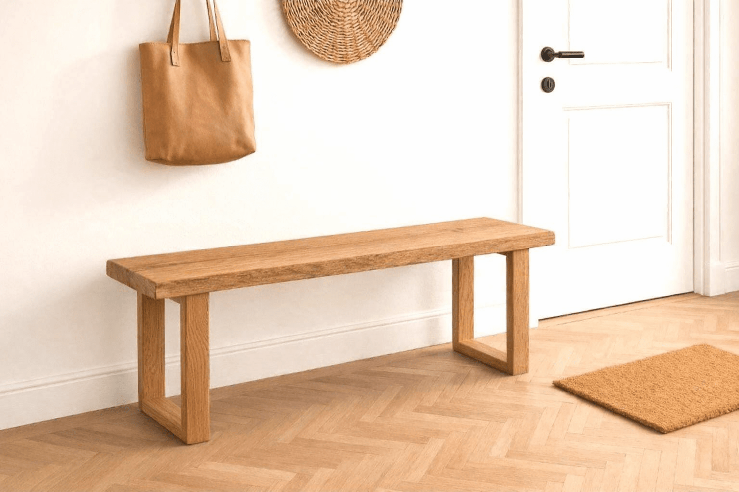 Massive Eichenbank aus Vollholz – Minimalistisches Design - Woodequipment24