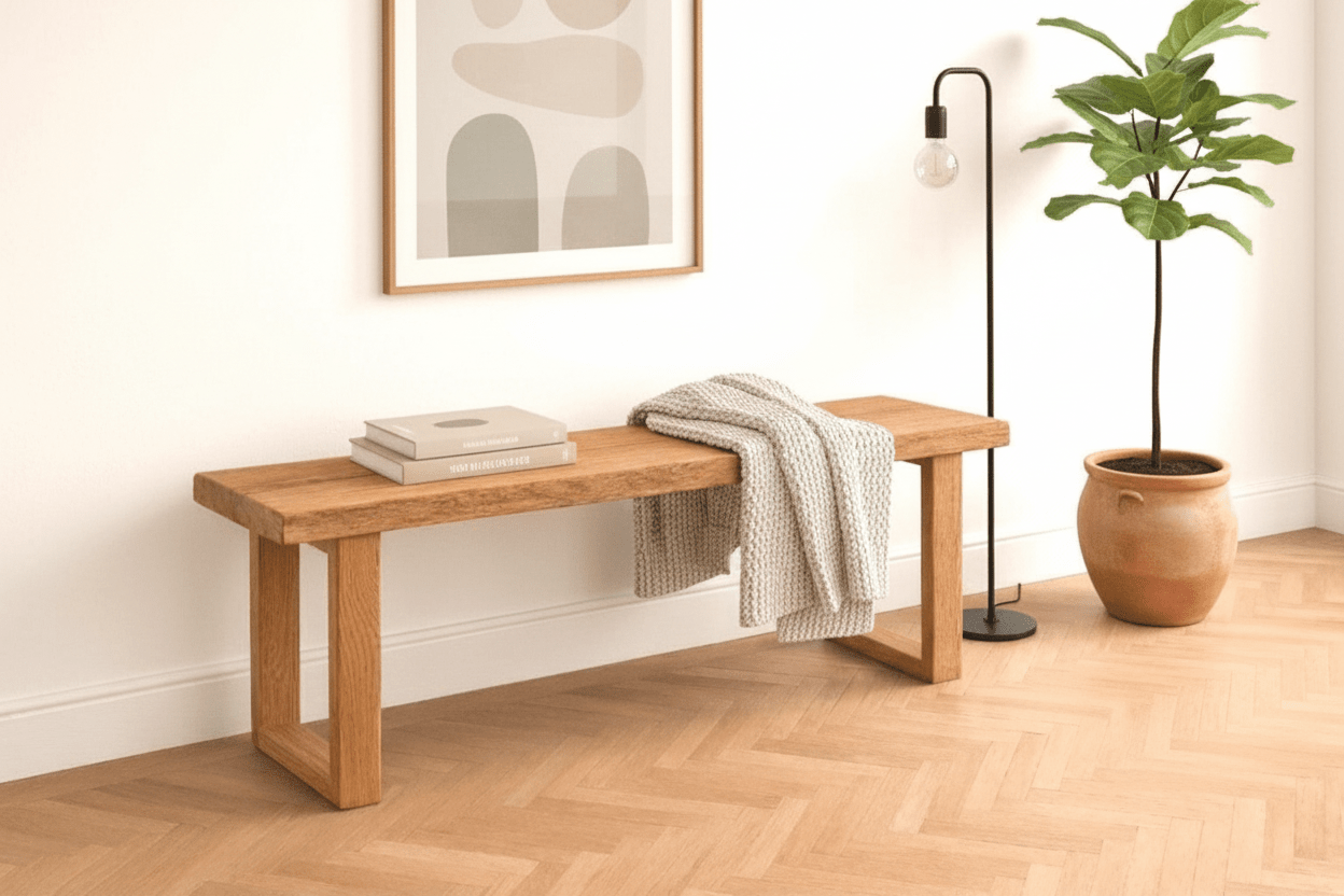 Massive Eichenbank "Scandiano" - Wood - 24
