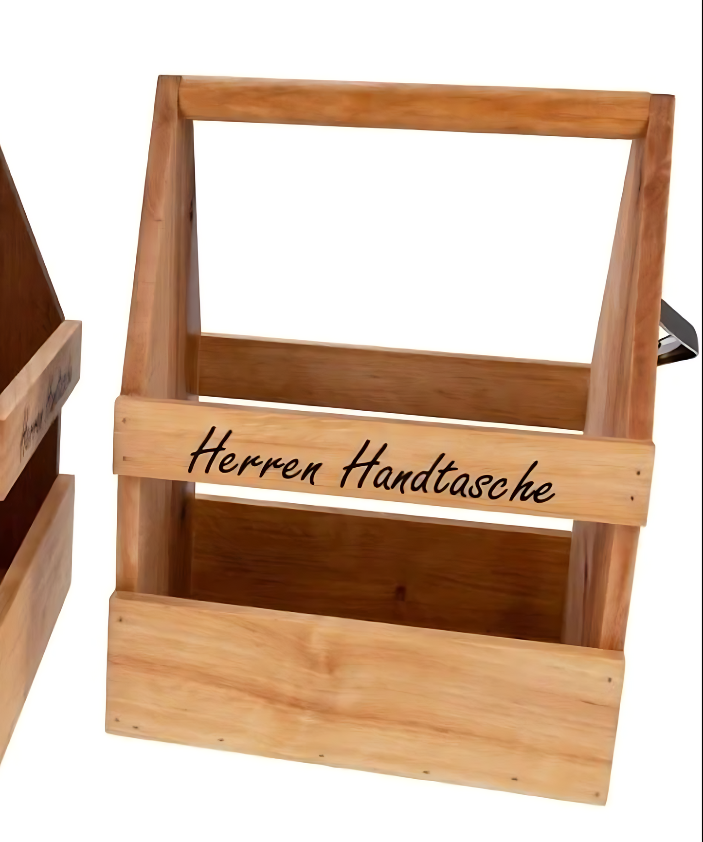 Herrenhandtasche Holz – Lustiger Flaschenträger für 6 Bierflaschen mit Flaschenöffner & Magnet | Originelles Geschenk für Männer, Vatertag & Geburtstag
