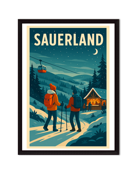Eingerahmte Bilder vom Sauerland im Retro-Stil