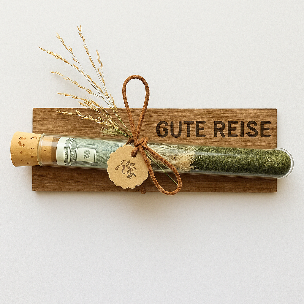 Reagenzglas Geschenkverpackung – Handgemachtes Geldgeschenk & Gutscheinidee