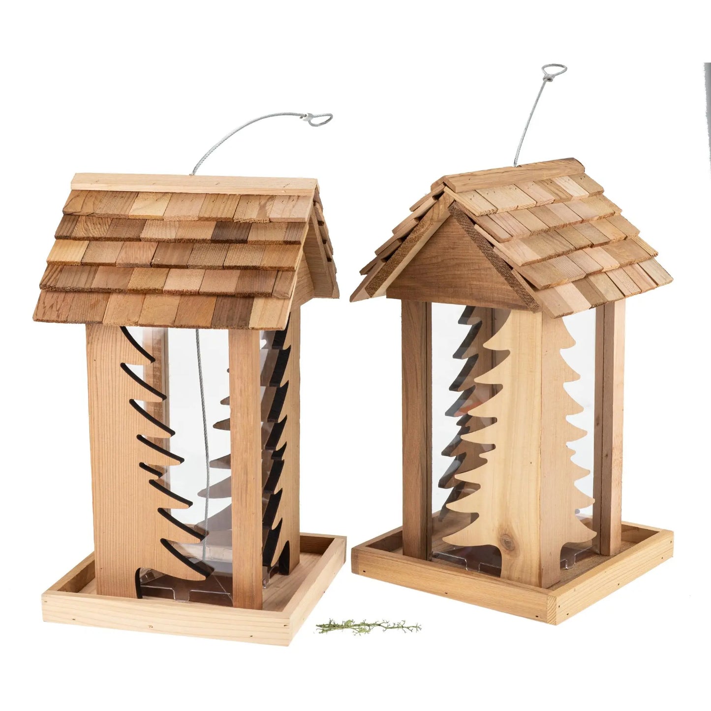 Wetterfestes Vogel Futterhaus aus Zedernholz mit Tannenfenster | Nachhaltiges & dekoratives Vogelhaus für Garten & Balkon