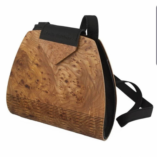 Damenhandtasche aus Holz, Holzhandtasche Designtasche, Handtasche mit Holz und Leder, Gescheneke für Sie