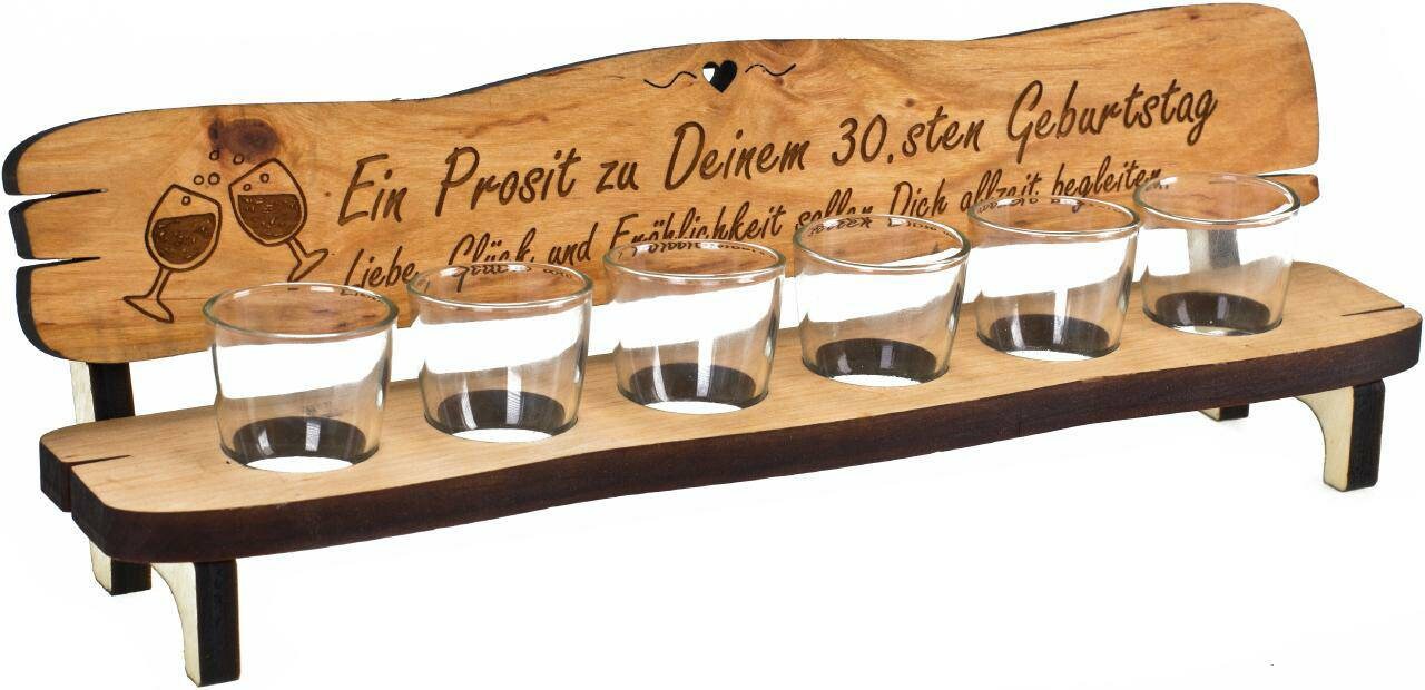 Schnapsbank Geburtstagsgeschenk personalisiert, von 20-90 Jahre, inklusive Gläser und Lasergravur, das perfekte Geschenk, für Männer, Bar
