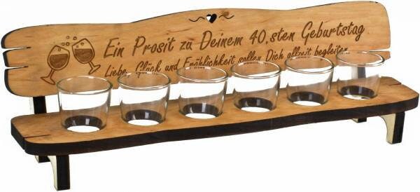 Schnapsbank Geburtstagsgeschenk personalisiert, von 20-90 Jahre, inklusive Gläser und Lasergravur, das perfekte Geschenk, für Männer, Bar