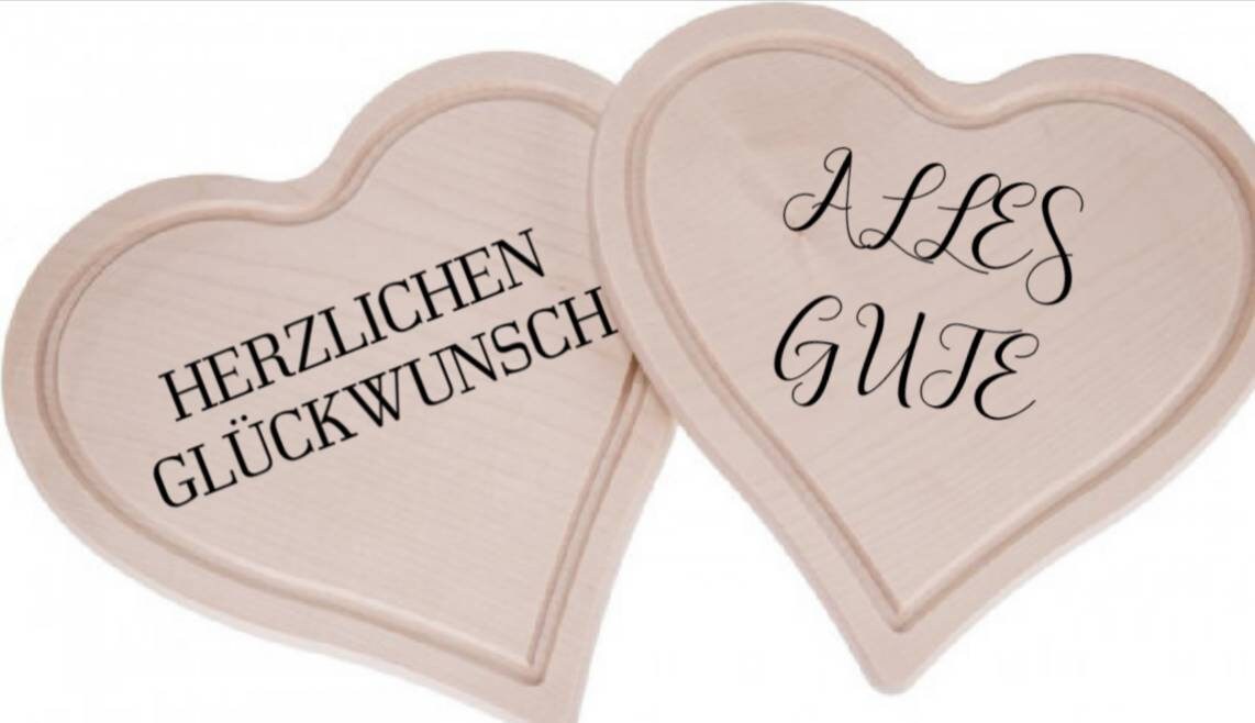 Personalisierung Holz-Herz, Valentinstag, Muttertag, Glückwunsch, Alles Gute, Herzform Holzbrett