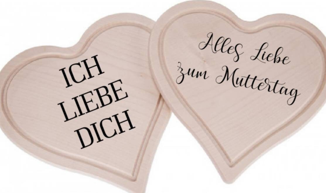 Personalisierung Holz-Herz, Valentinstag, Muttertag, Glückwunsch, Alles Gute, Herzform Holzbrett