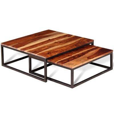WE24 Couchtisch Set, Beistelltische aus Metall und Holz