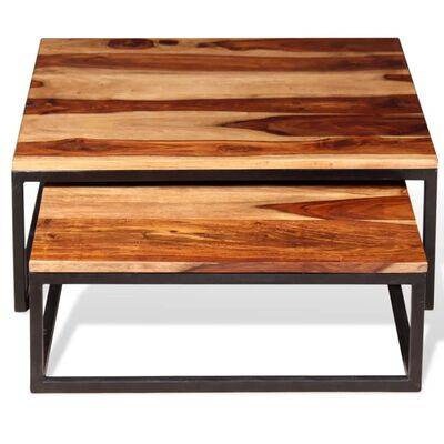 WE24 Couchtisch Set, Beistelltische aus Metall und Holz