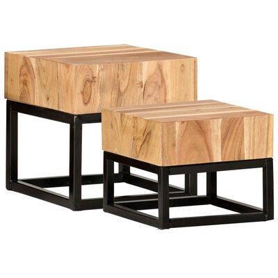Design Set Couchtisch Beistelltisch mit Metallgestell