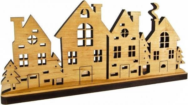 Weihnachtsdorf Holz, Fensterdekoration, Tischdeko gemütlich, schön und modern, - Woodequipment24
