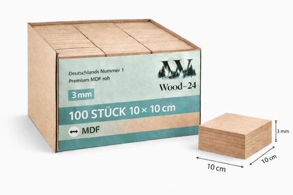 100x Egger MDF Platten 10x19 cm 3 mm – Zuschnitt Holzplatten roh – DIY, Laserholz,Fräsholz, Möbelbau & Werkstatt – Wood - 24 - Woodequipment24