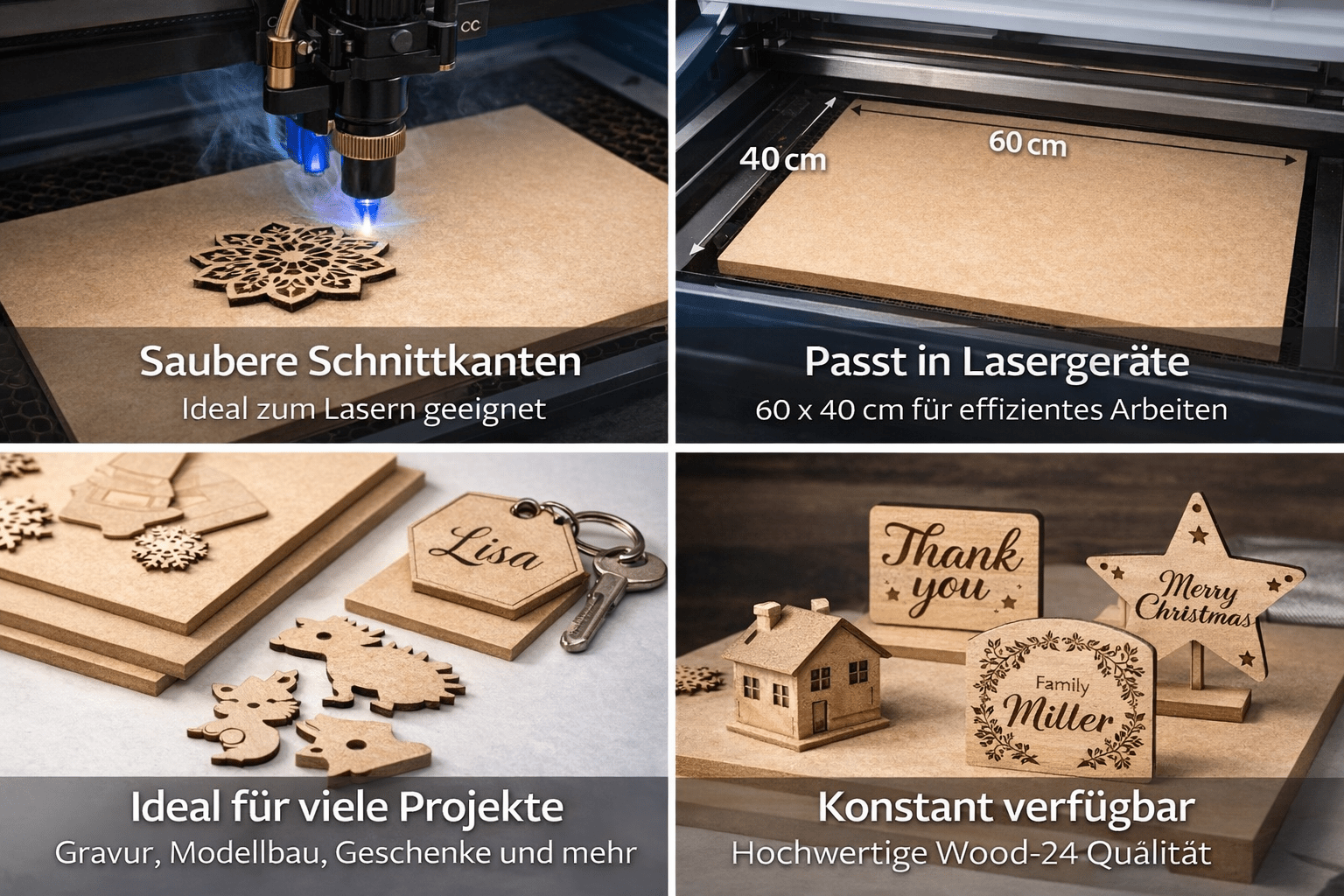 100x Egger MDF Platten 10x19 cm 3 mm – Zuschnitt Holzplatten roh – DIY, Laserholz,Fräsholz, Möbelbau & Werkstatt – Wood - 24 - Woodequipment24