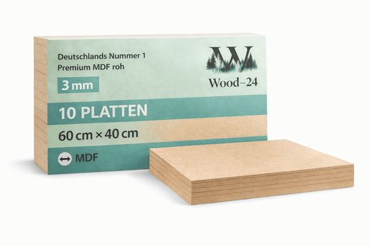 10x Egger MDF Platten 60x40 cm 3 mm – Zuschnitt Holzplatten roh – DIY, Laserholz,Fräsholz, Möbelbau & Werkstatt – Wood - 24 - Woodequipment24