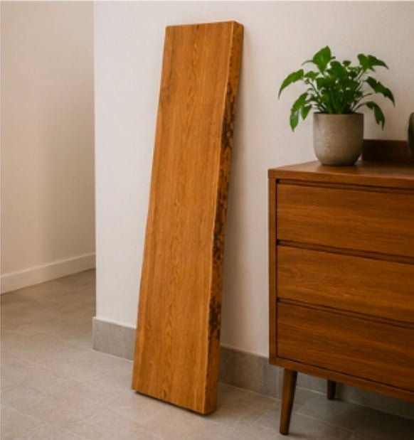 Badewannenbrett aus massiver Eiche mit Baumkante - Wood-24