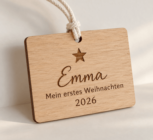 Erstes Fest – Baumanhänger zur Geburt – Produktansicht mit Beispielgestaltung