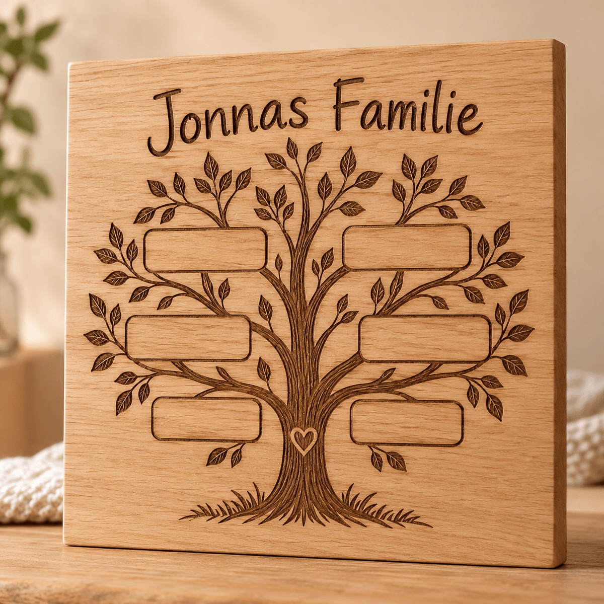 Familienwurzeln – Stammbaum-Tafel für Kinder, Produktansicht; digitale Gestaltungsvisualisierung