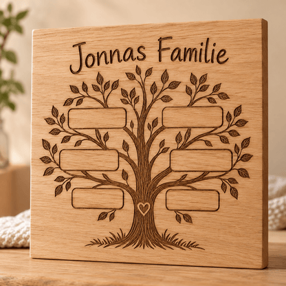 Familienwurzeln – Stammbaum-Tafel für Kinder, Produktansicht; digitale Gestaltungsvisualisierung