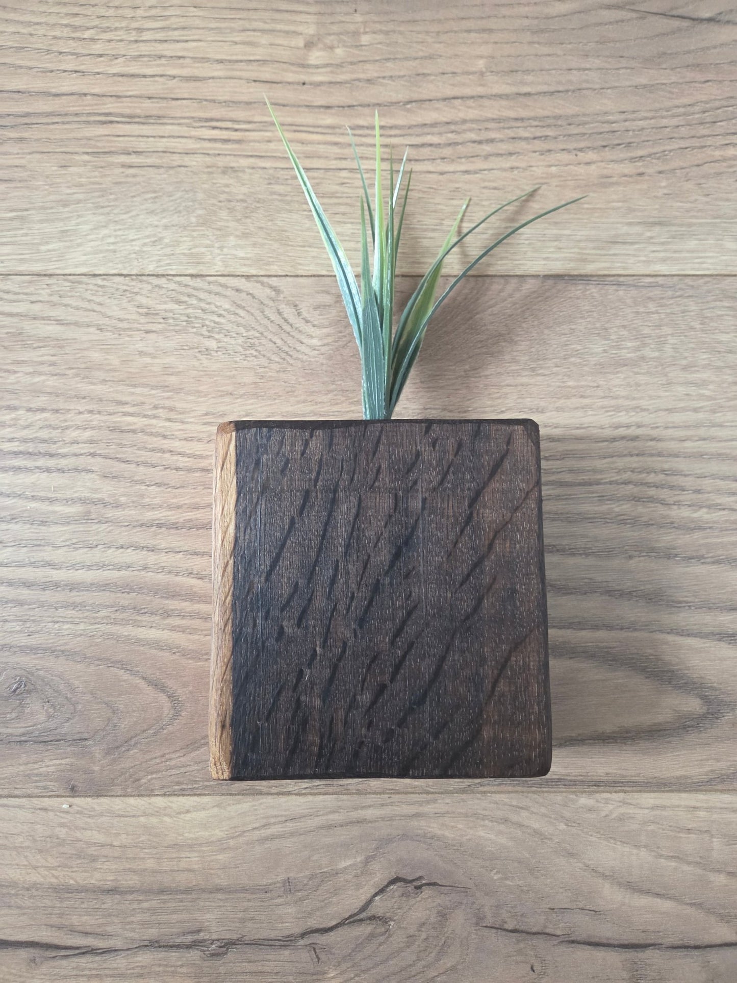 Handgefertigte Mini - Holzvasen mit Trockenblumen – Naturdeko im Set aus verschiedenen Hölzern - Woodequipment24