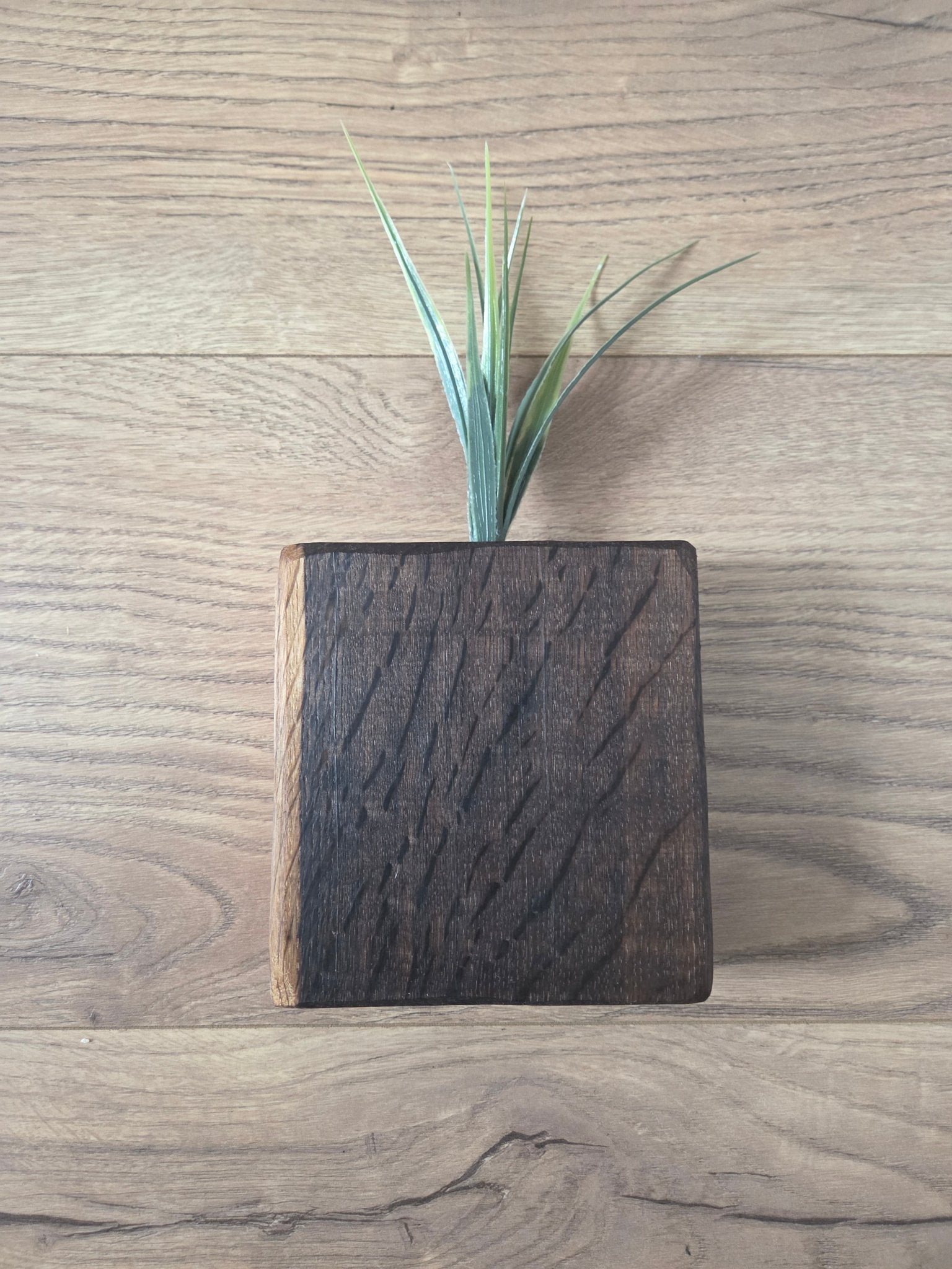 Handgefertigte Mini - Holzvasen mit Trockenblumen – Naturdeko im Set aus verschiedenen Hölzern - Woodequipment24