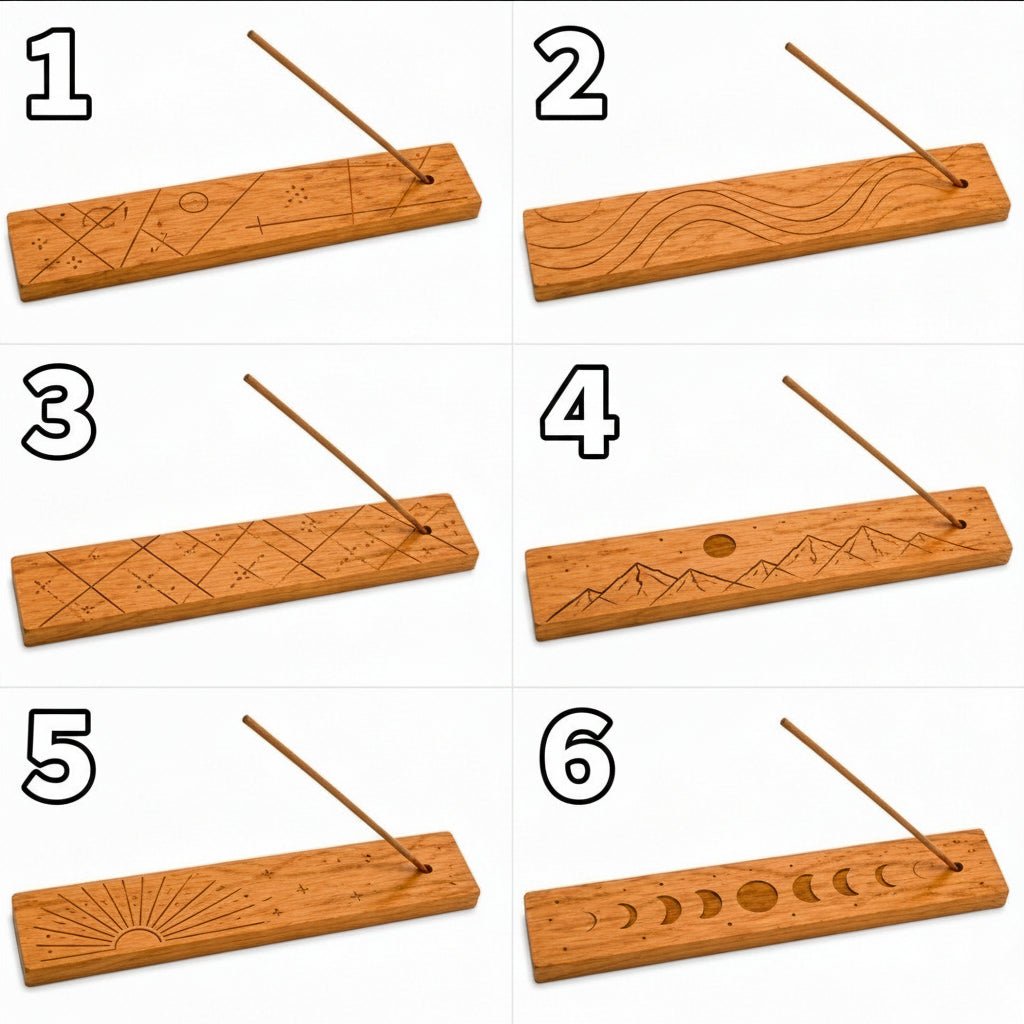 Handgemachter Räucherstäbchenhalter aus Eiche - Wood - 24