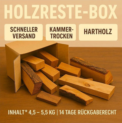 Hartholz Mix 5kg – Tischlerei - Reste – Ideal für Bastler, Modellbau & Epoxid - Projekt - Woodequipment24