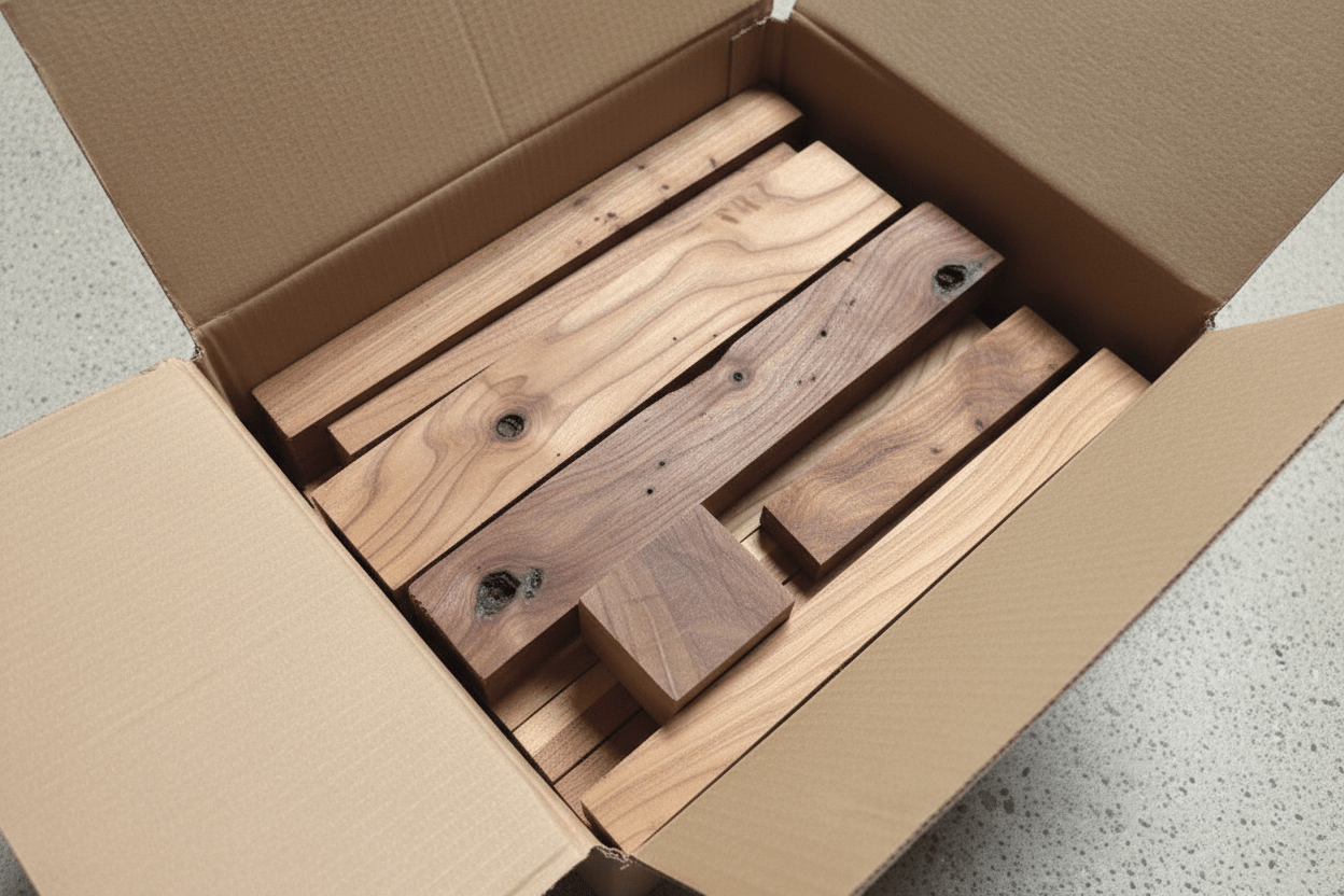 Hartholz Mix 5kg – Tischlerei - Reste – Ideal für Bastler, Modellbau & Epoxid - Projekt - Woodequipment24