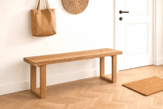 Massive Eichenbank aus Vollholz – Minimalistisches Design - Woodequipment24