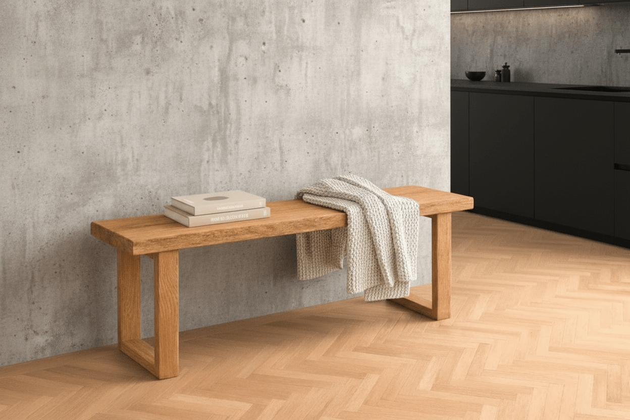Massive Eichenbank "Scandiano" - Wood - 24