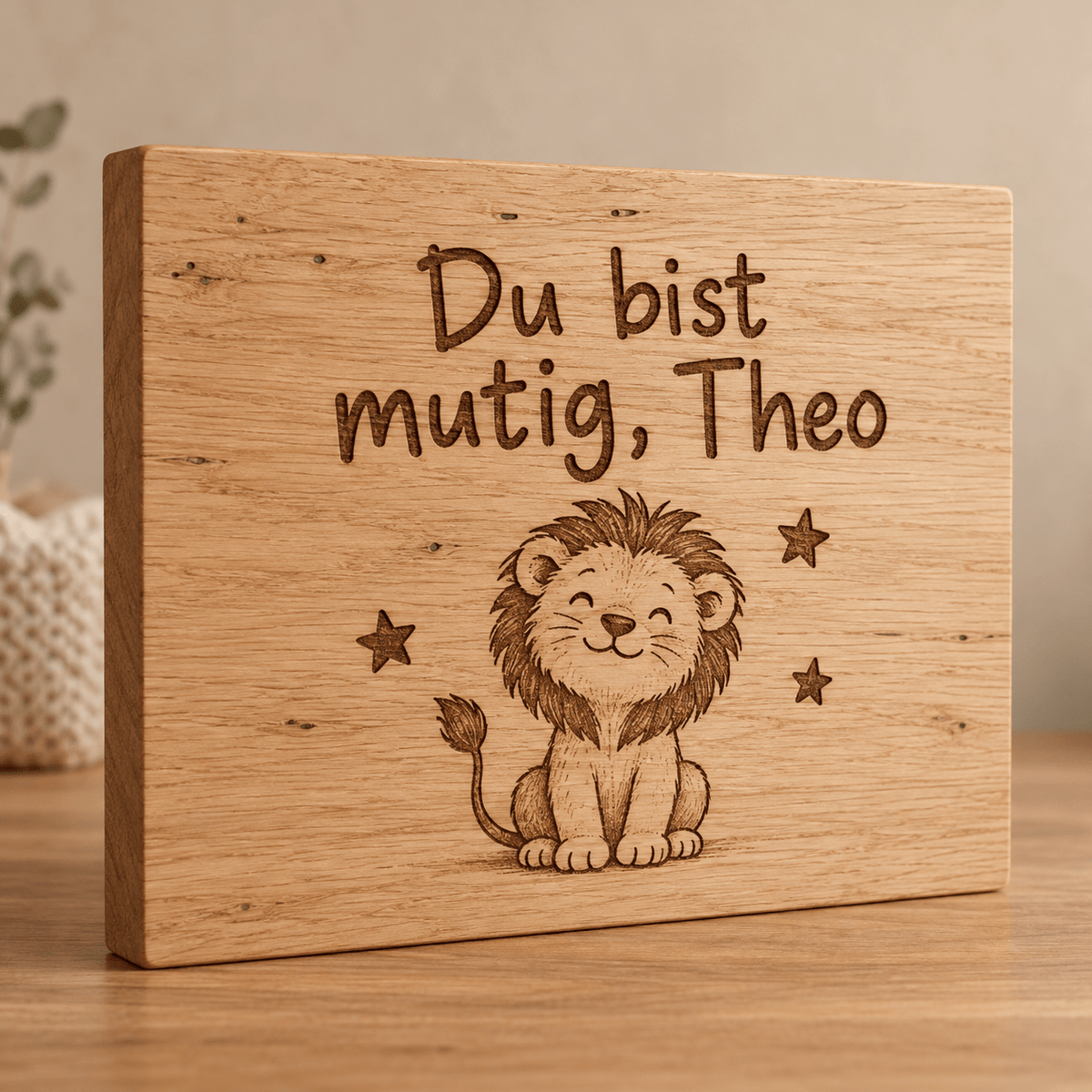 Mutmacher – Personalisierte Kinderzimmer-Tafel, Produktansicht; digitale Gestaltungsvisualisierung