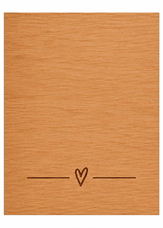 Personalisierbares Wandbild aus Eichenfurnier mit Wunschgravur, 40 × 60 cm – Produktbild
