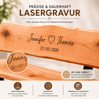 WOOD-24 Lasergravur: Präzise, dauerhaft und wetterbeständig auf Massivholz.