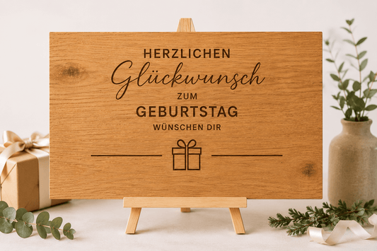 Personalisiertes Geburtstagsschild aus Eiche – Geschenk mit euren Namen - Wood-24