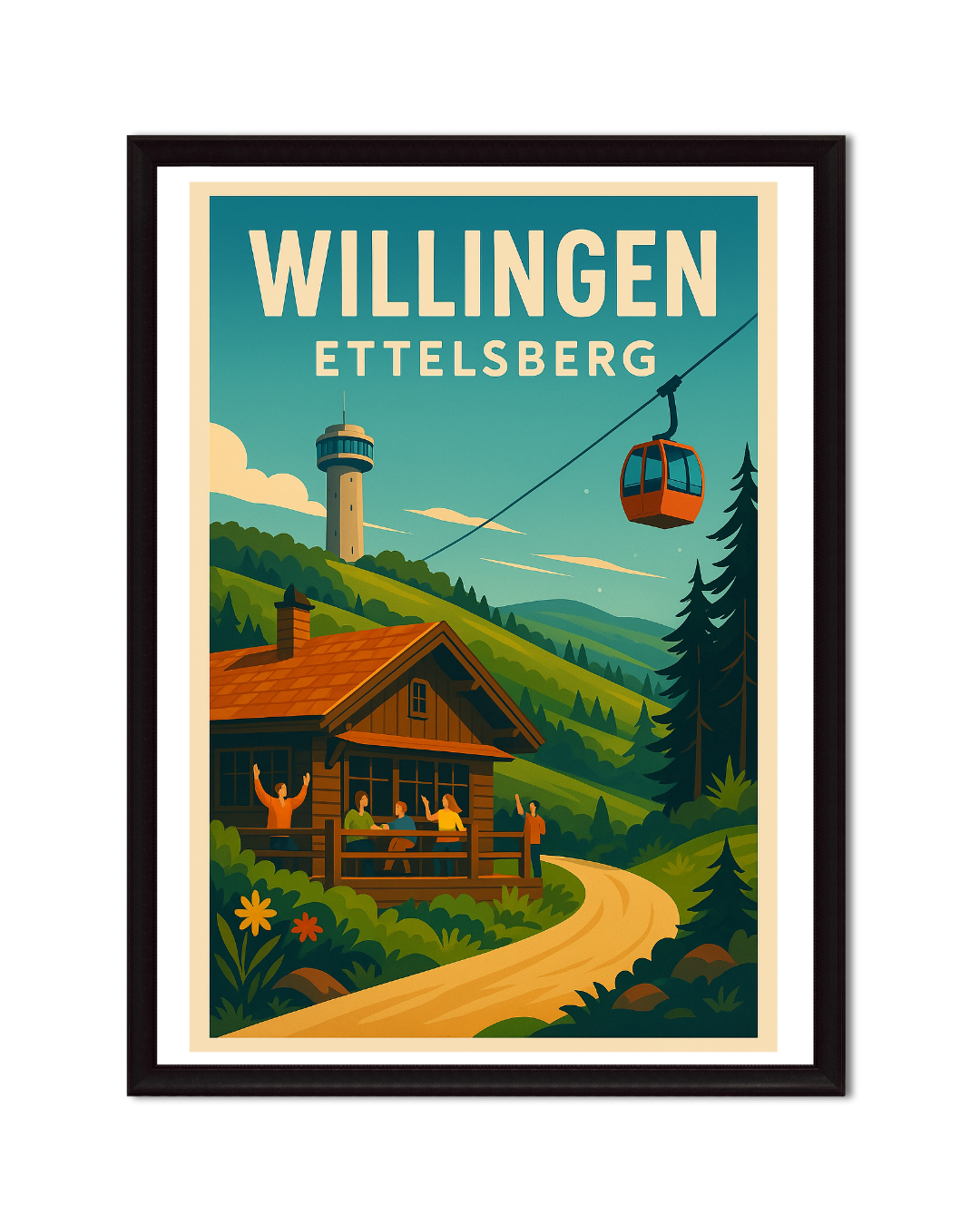 Eingerahmte Bilder vom Sauerland im Retro-Stil