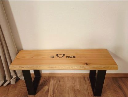 Sitzbank aus Massivholz zum gravieren *Personalisierbar* I Hochzeit I Rente I Geburtstag